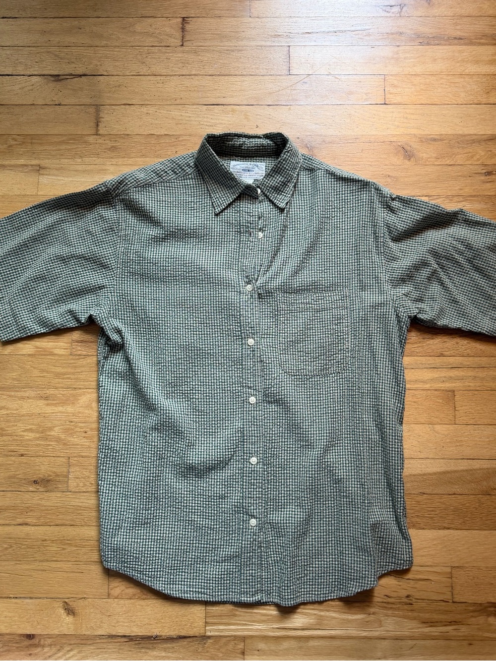 Abercrombie & Fitch Green Check Button-Down Shirt